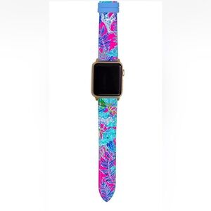 Lilly Pulitzer Apple Watch Band Lil Earned Stripes Pink Blue Floral NWT